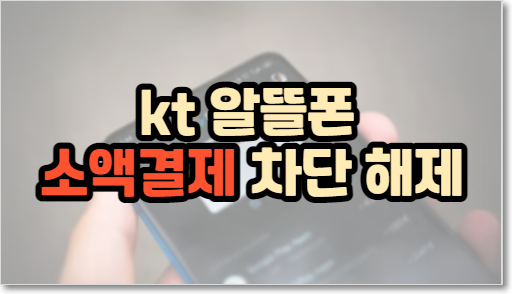 kt 알뜰폰 소액결제 차단 해제
